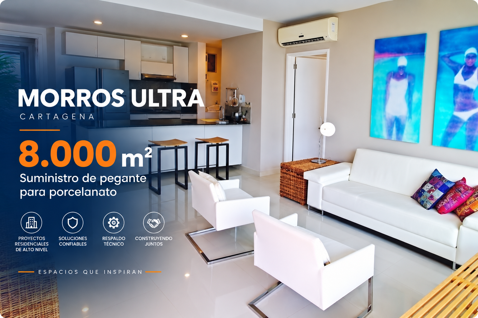 Proyecto de construcción con materiales Mega Andina